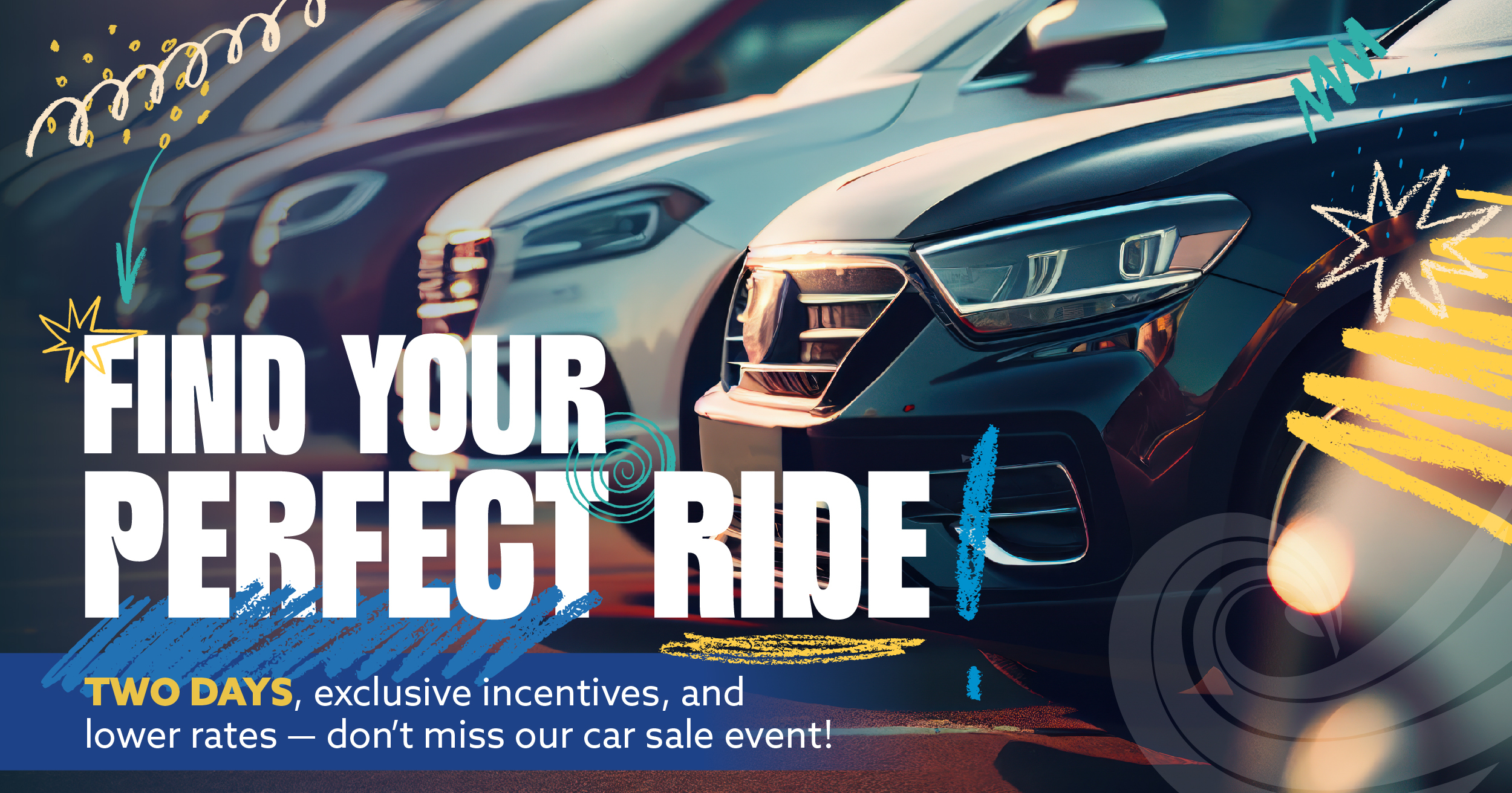 Credit union car sale campaign artwork